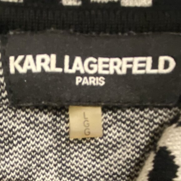 Karl Lagerfeld Black & White Button Up Cardigan - Picture 7 of 7